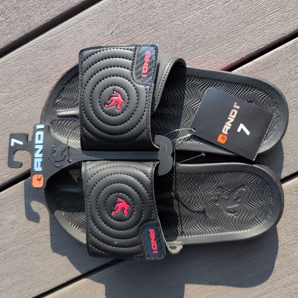 And 1 Adjustable Slip On Slides Size 7 Mens New With Tags - Picture 1 of 3